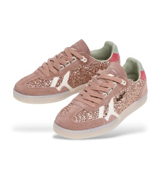 Pepe Jeans Sapatilhas de couro com brilhantes rosa