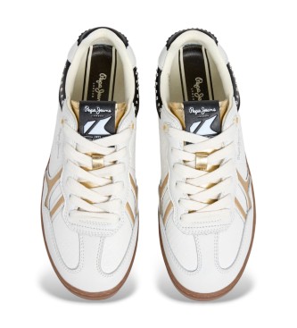 Pepe Jeans Ball Log Leren Sneakers Wit