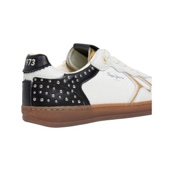 Pepe Jeans Ball Log Leren Sneakers Wit