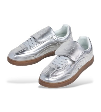 Pepe Jeans Silver Ball Metal Leather Sneakers