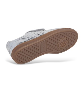 Pepe Jeans Silver Ball Metal Leather Sneakers