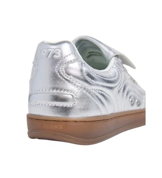 Pepe Jeans Silver Ball Metal Leather Sneakers