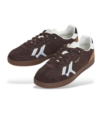 Pepe Jeans Skórzane trampki Ball Mix w kolorze brązowym