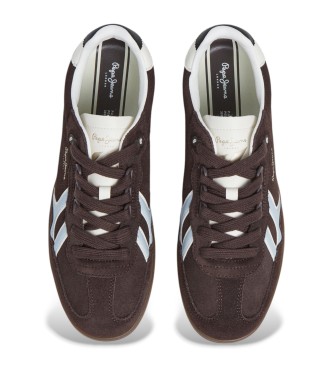 Pepe Jeans Skórzane trampki Ball Mix w kolorze brązowym