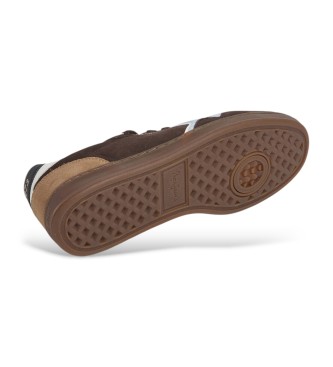 Pepe Jeans Skórzane trampki Ball Mix w kolorze brązowym