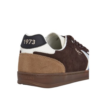 Pepe Jeans Skórzane trampki Ball Mix w kolorze brązowym