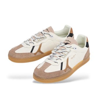 Pepe Jeans Izrazito bele usnjene superge Ball Mood