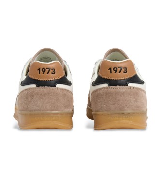 Pepe Jeans Izrazito bele usnjene superge Ball Mood