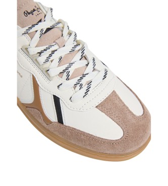 Pepe Jeans Izrazito bele usnjene superge Ball Mood