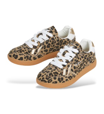 Pepe Jeans Beige pantoffels met bolletjesprint