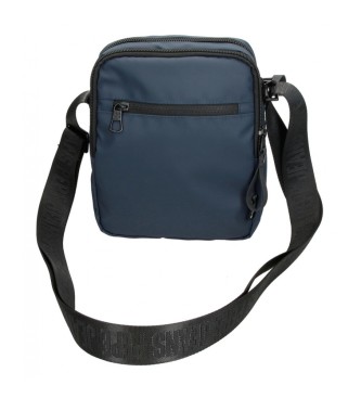 Pepe Jeans Hoxton two compartment messenger bag navy blue