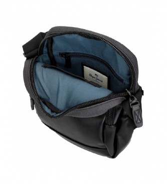 Pepe Jeans Medium shoulder bag with two compartments Grays black