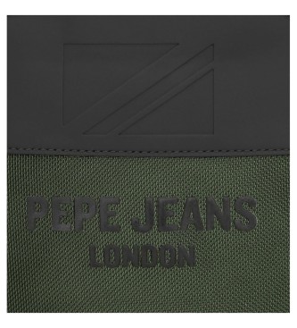 Pepe Jeans Bromley medium shoulder bag two compartments green