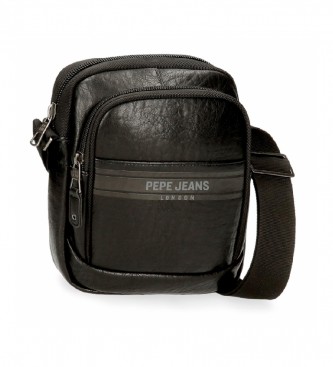 Pepe Jeans Dwukomorowa torba na ramię czarna