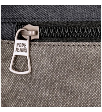 Pepe Jeans Peque a Harry borsa a spalla con tasca frontale grigia -15x19,5x6cm-