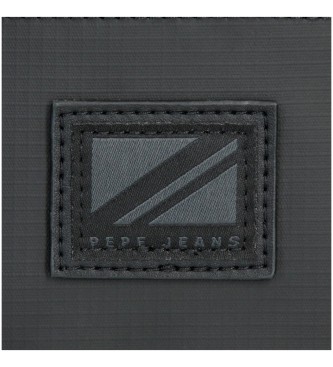 Pepe Jeans Bandolera Pequea Straps doble compartimento negro