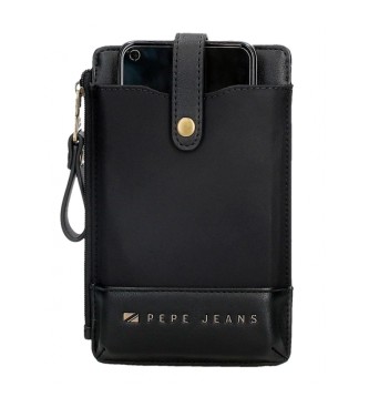 Pepe Jeans Morgan small mobile phone shoulder bag black