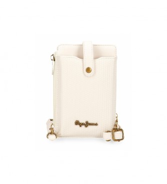 Pepe Jeans Lena mobile phone shoulder bag with card holder white -9,5x16,5cm