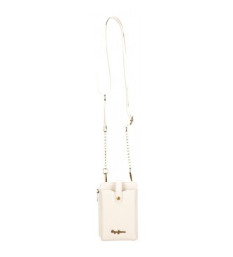 Pepe Jeans Lena mobile phone shoulder bag with card holder white -9,5x16,5cm