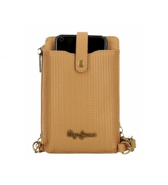 Pepe Jeans Lena mobilfodral med korthllare brun -9,5x16,5cm