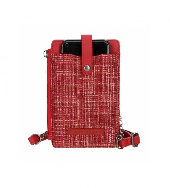 Pepe Jeans Oana sac  bandoulire pour tlphone portable avec porte-cartes rouge -9,5x16,5cm