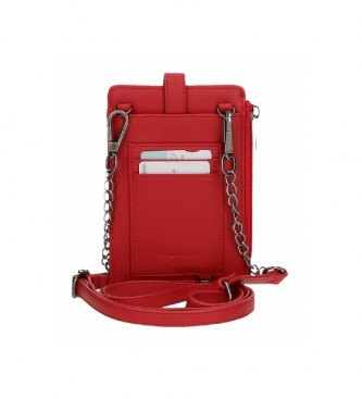 Pepe Jeans Oana sac  bandoulire pour tlphone portable avec porte-cartes rouge -9,5x16,5cm