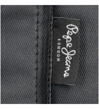 Pepe Jeans Dwukomorowa torba na ramię na tablet Cardiff czarna