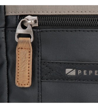 Pepe Jeans Cardiff tablet holder shoulder bag two compartments black