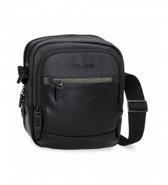 Pepe Jeans Grays tablet shoulder bag two compartments black