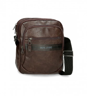 Pepe Jeans Dwukomorowa torba na tablet Horley brązowa