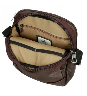 Pepe Jeans Dwukomorowa torba na tablet Horley brązowa