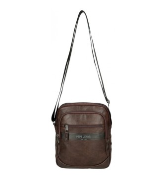 Pepe Jeans Dwukomorowa torba na tablet Horley brązowa