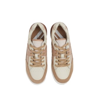 Pepe Jeans Baxter brown leather sneakers