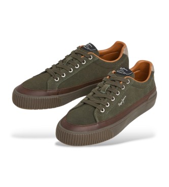 Pepe Jeans Ben Evolution Leather Sneakers green