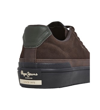 Pepe Jeans Ben Evolution Tnis de couro castanho