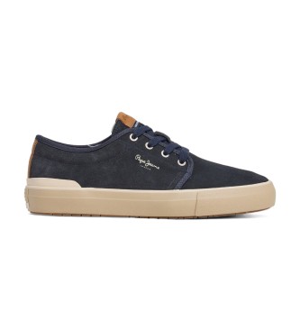 Pepe Jeans Ben Low sapatilhas de couro azul-marinho