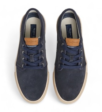 Pepe Jeans Ben Low sapatilhas de couro azul-marinho