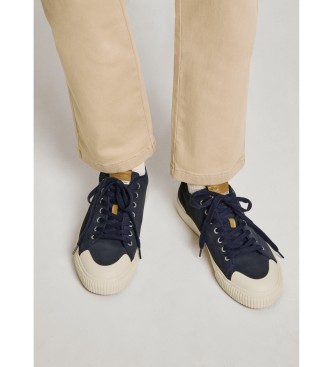 Pepe Jeans Ben navy leather trainers