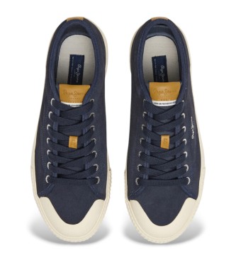 Pepe Jeans Ben navy leather trainers