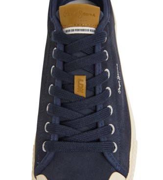 Pepe Jeans Ben navy leather trainers