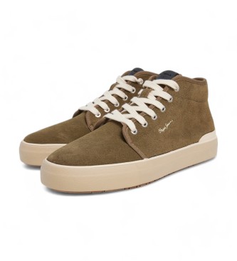 Pepe Jeans Ben Top Leren Sneakers groen