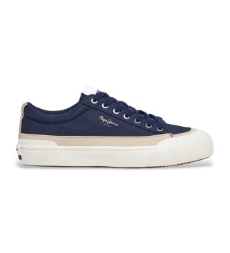 Pepe Jeans Ben Wash marine leren sportschoenen