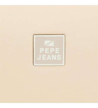 Pepe Jeans Beżowy portfel Bea z portmonetką -10x8x3cm