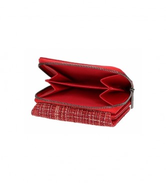 Pepe Jeans Portafoglio rosso Oana con portamonete -10x8x3cm-