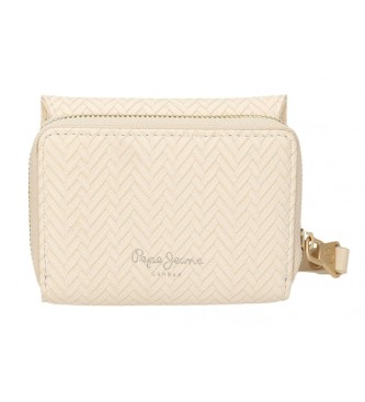 Pepe Jeans Pepe Jeans Sprig wallet with coin purse beige