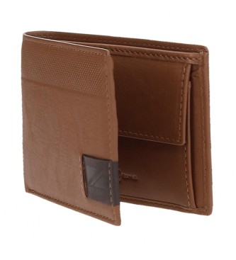 Pepe Jeans Leather Wallet Topper Brown