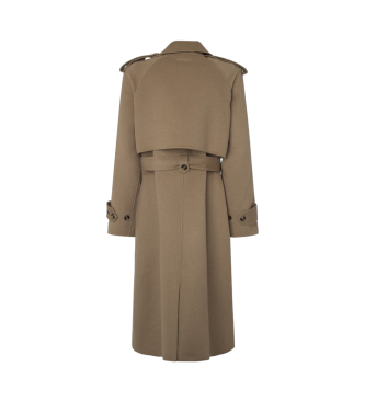 Pepe Jeans Blake bruine trenchcoat