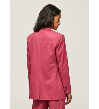Pepe Jeans Einfarbiger Blazer mit Schulterpolstern rosa