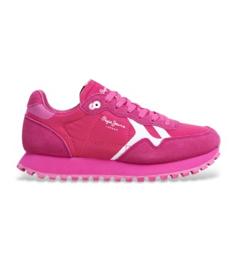 Pepe Jeans Brit-On Bold - Baskets en cuir rose