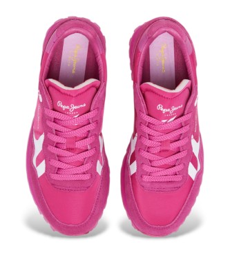 Pepe Jeans Brit-On Bold - Baskets en cuir rose